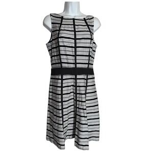 American Living Dress Size 10 Black & White Striped Sleeveless Dress PERFECT 🖤